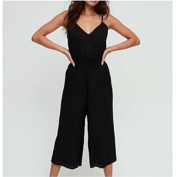 Wilfred Aritzia Irene La Boheme Black Wide Leg Jumpsuit - Picture 3 of 16